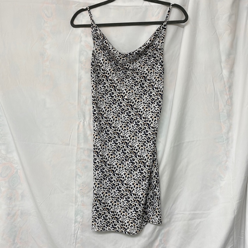 Blue Life Cheetah Drape Front Sheath Dress *NWT*